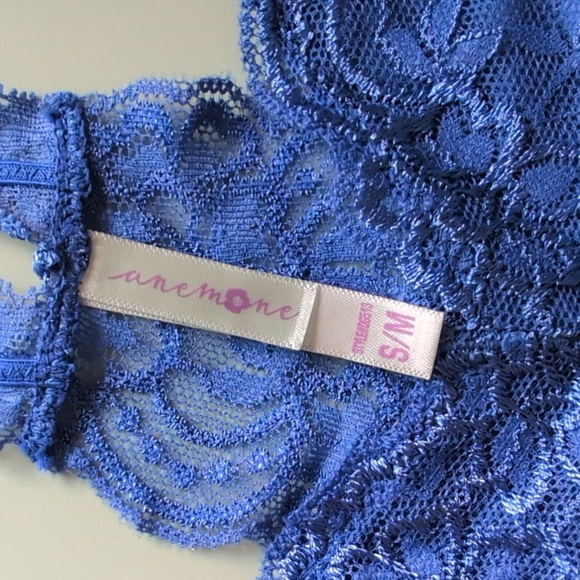 Anemone Cream and Blue Racerback Lace Bralette Set NWT - Picture 4 of 12